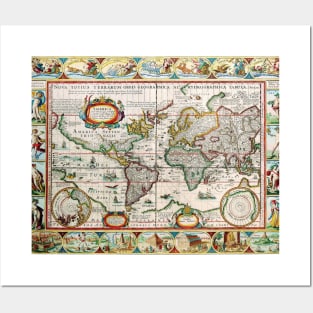 Claes Janszoon Visscher - Twelve Caesars World Map 1652 -   Ancient Maps Posters and Art